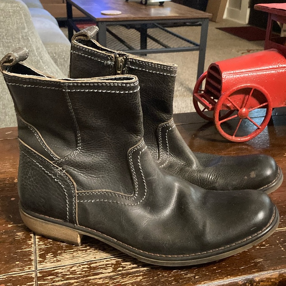 Men's Black Leather Ankle Boots
